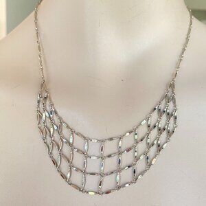 FAC Opulent Web Silver Tone 18" Necklace​​​